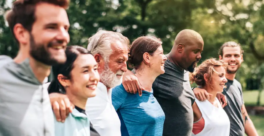 A supportive community outdoors